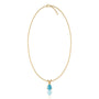 December birthstone classic turquoise drop pendant for office wear