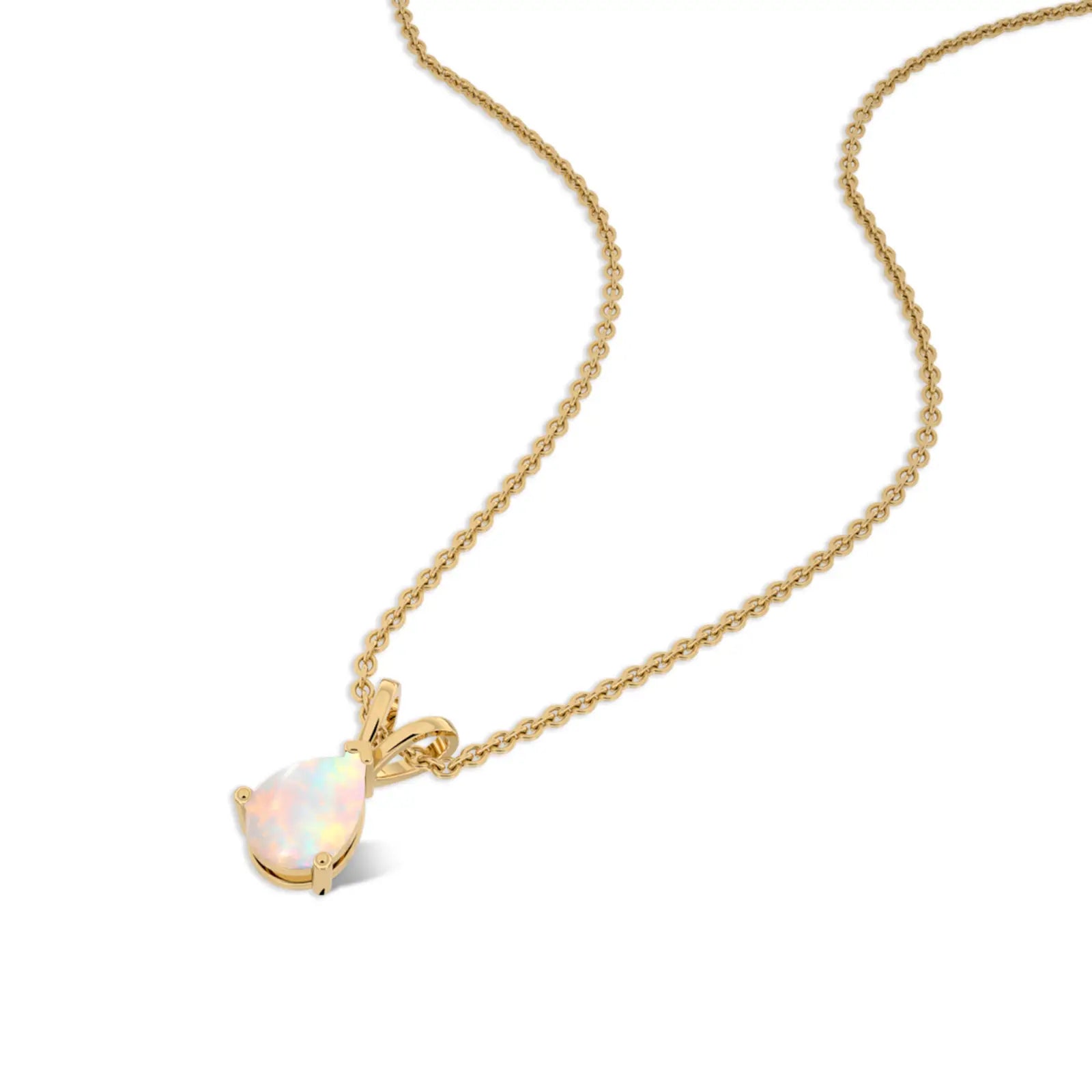 Unique trendy october birthstone classic opal drop pendant