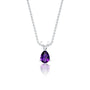 Fortune february birthstone classic amethyst drop pendant