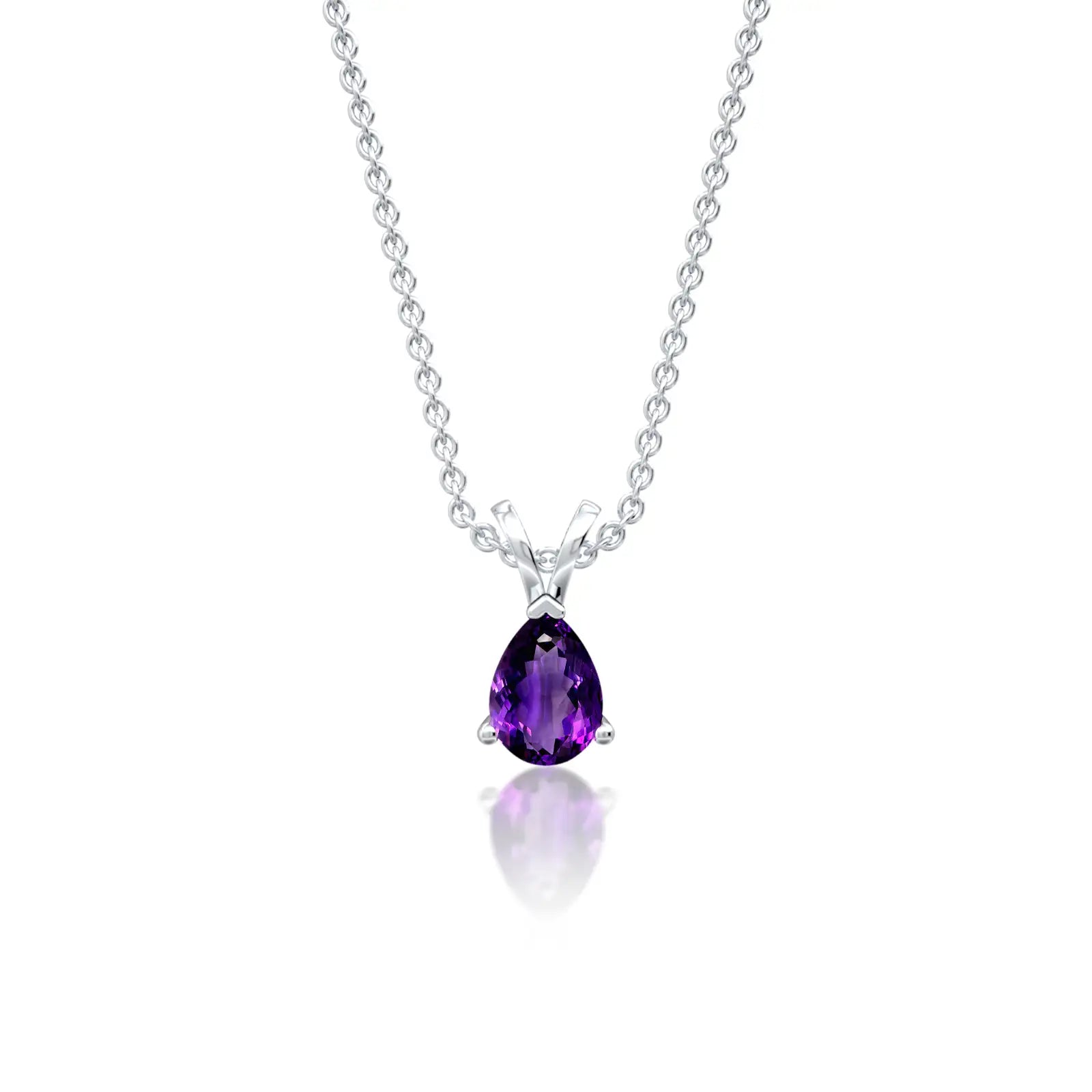 Fortune february birthstone classic amethyst drop pendant