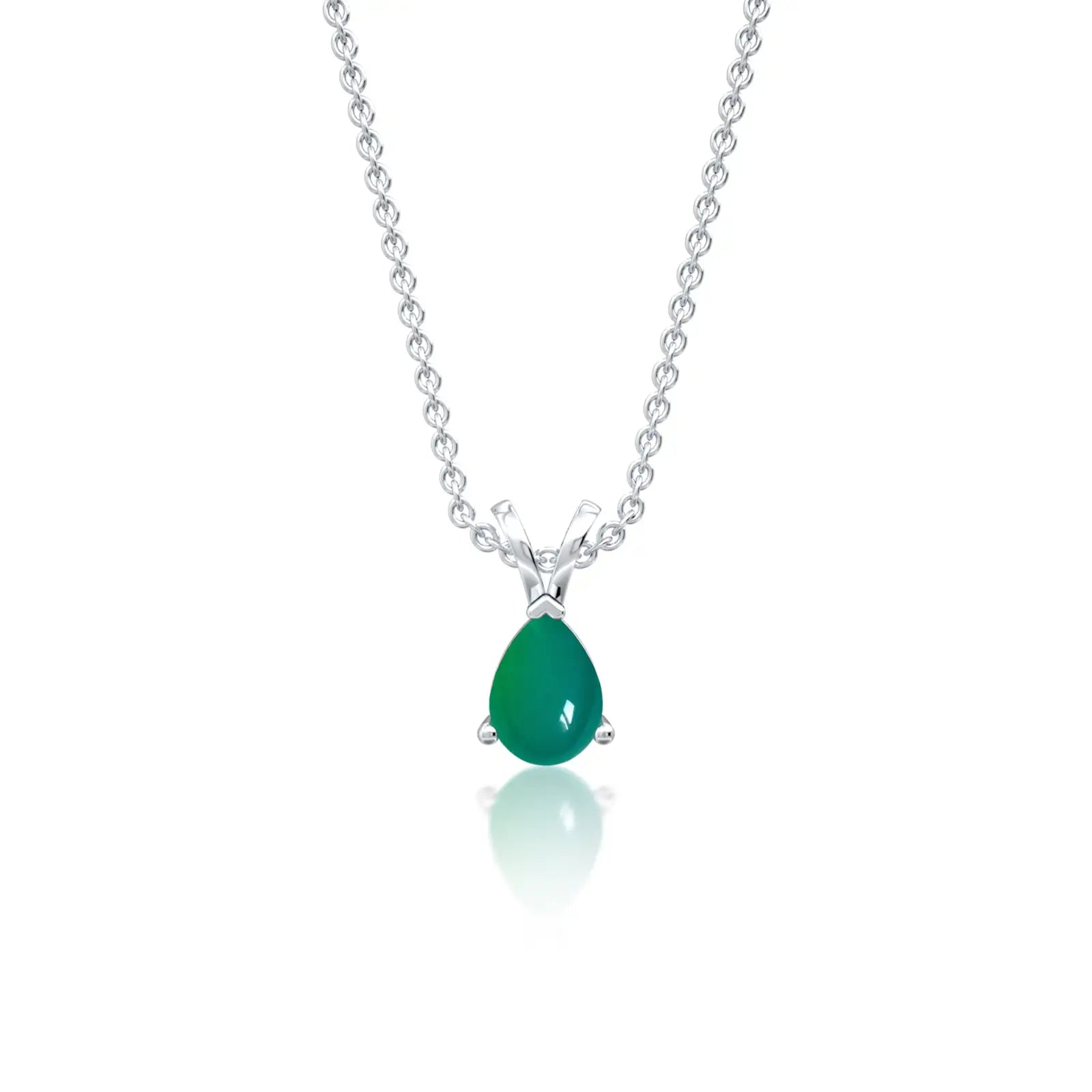 Fortune may birthstone classic green agate drop pendant