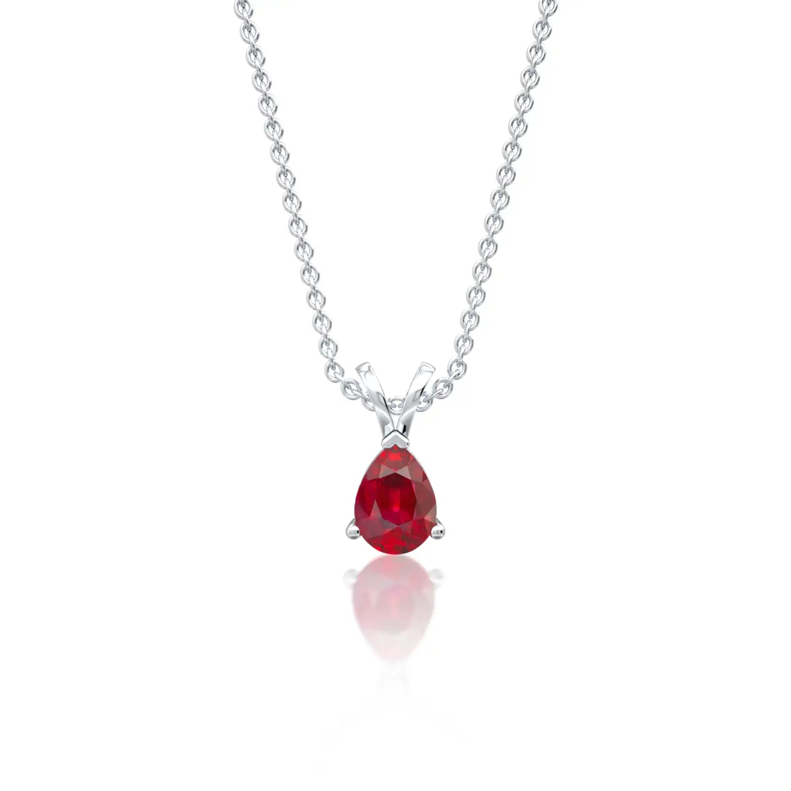 Fortune july birthstone classic opaque ruby drop pendant