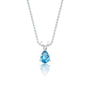 March birthstone classic swiss blue topaz drop pendant