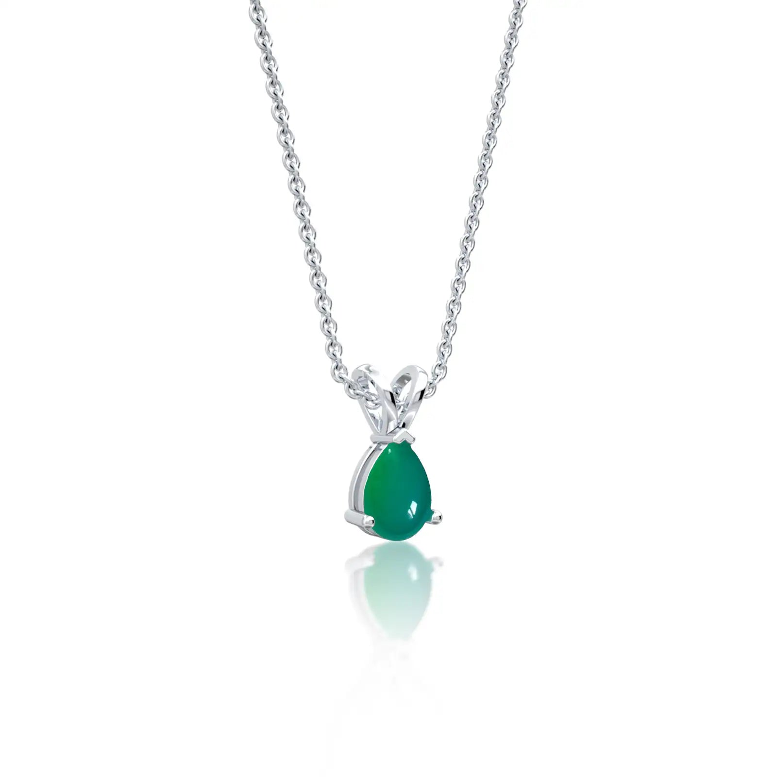 May birthstone classic green agate drop pendant
