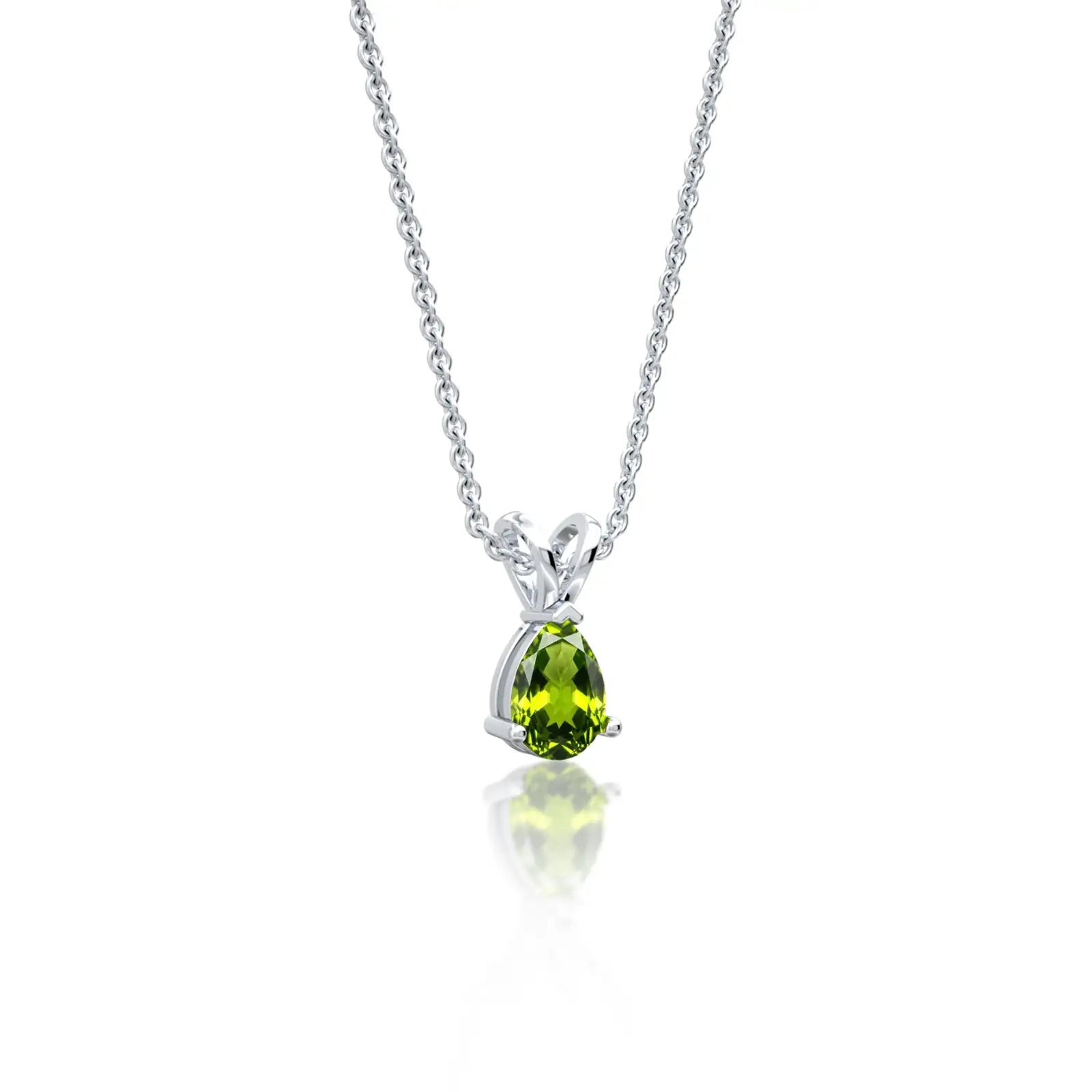 August birthstone classic peridot drop pendant