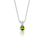 August birthstone classic peridot drop pendant