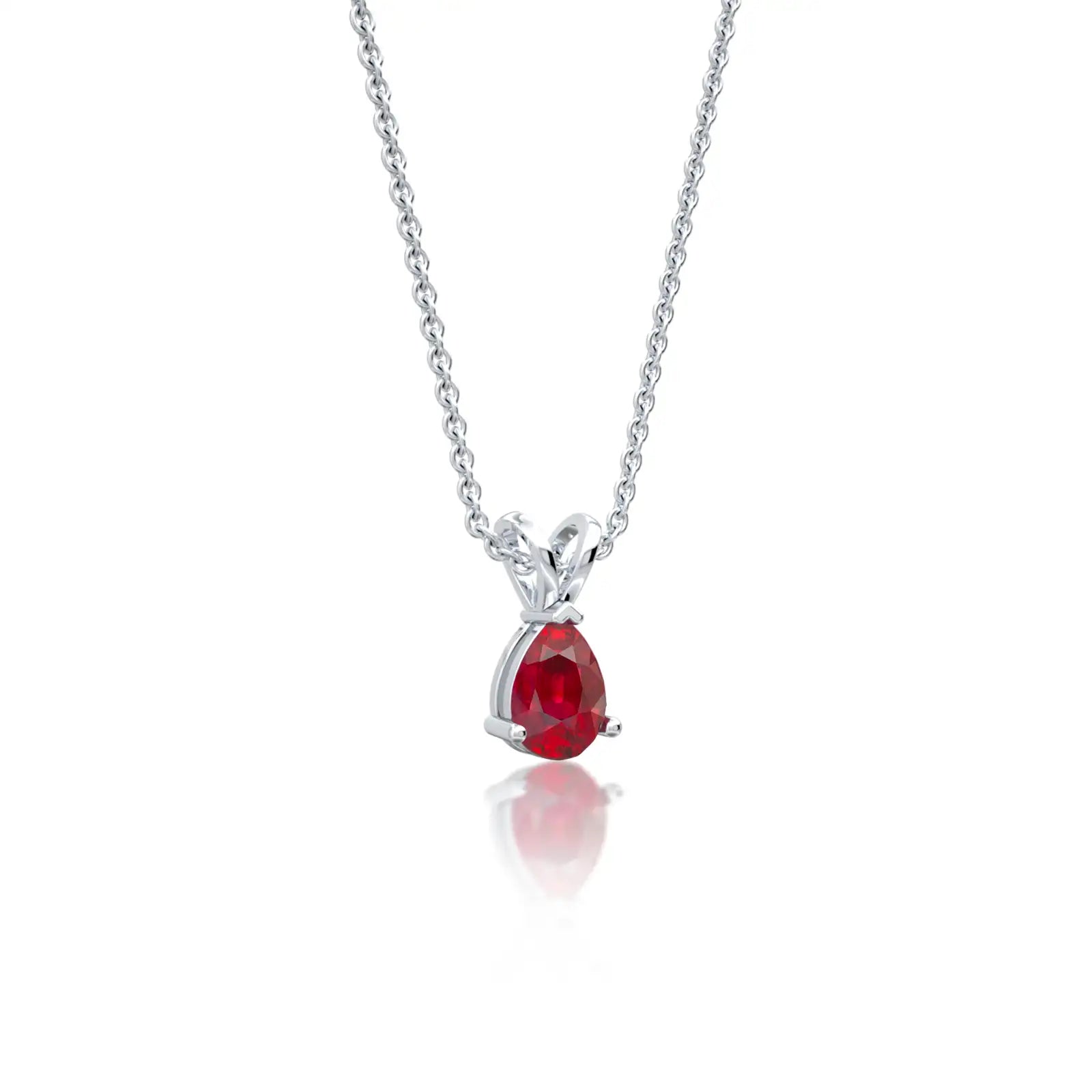 July birthstone classic opaque ruby drop pendant