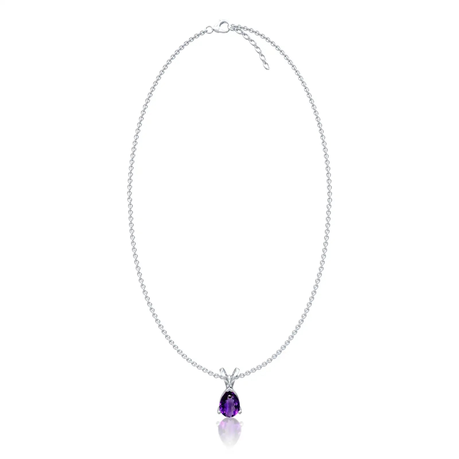 Unique february birthstone classic amethyst drop pendant