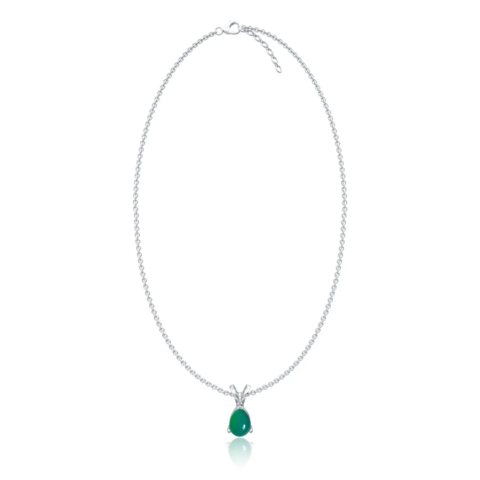 Unique may birthstone classic green agate drop pendant