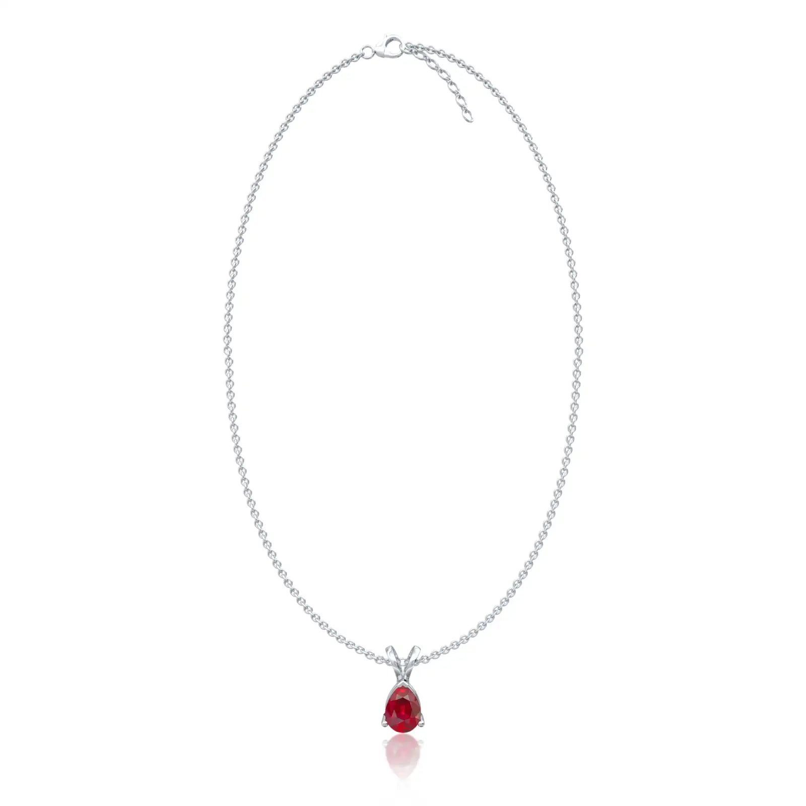 Unique july birthstone classic opaque ruby drop pendant