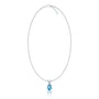Fortune white gold march birthstone classic swiss blue topaz drop pendant