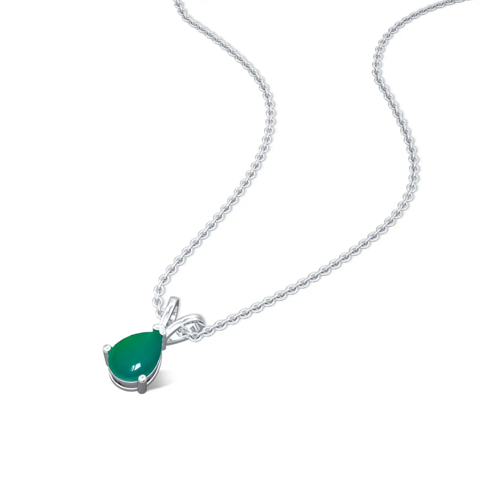 Trendy fortune may birthstone classic green agate drop pendant