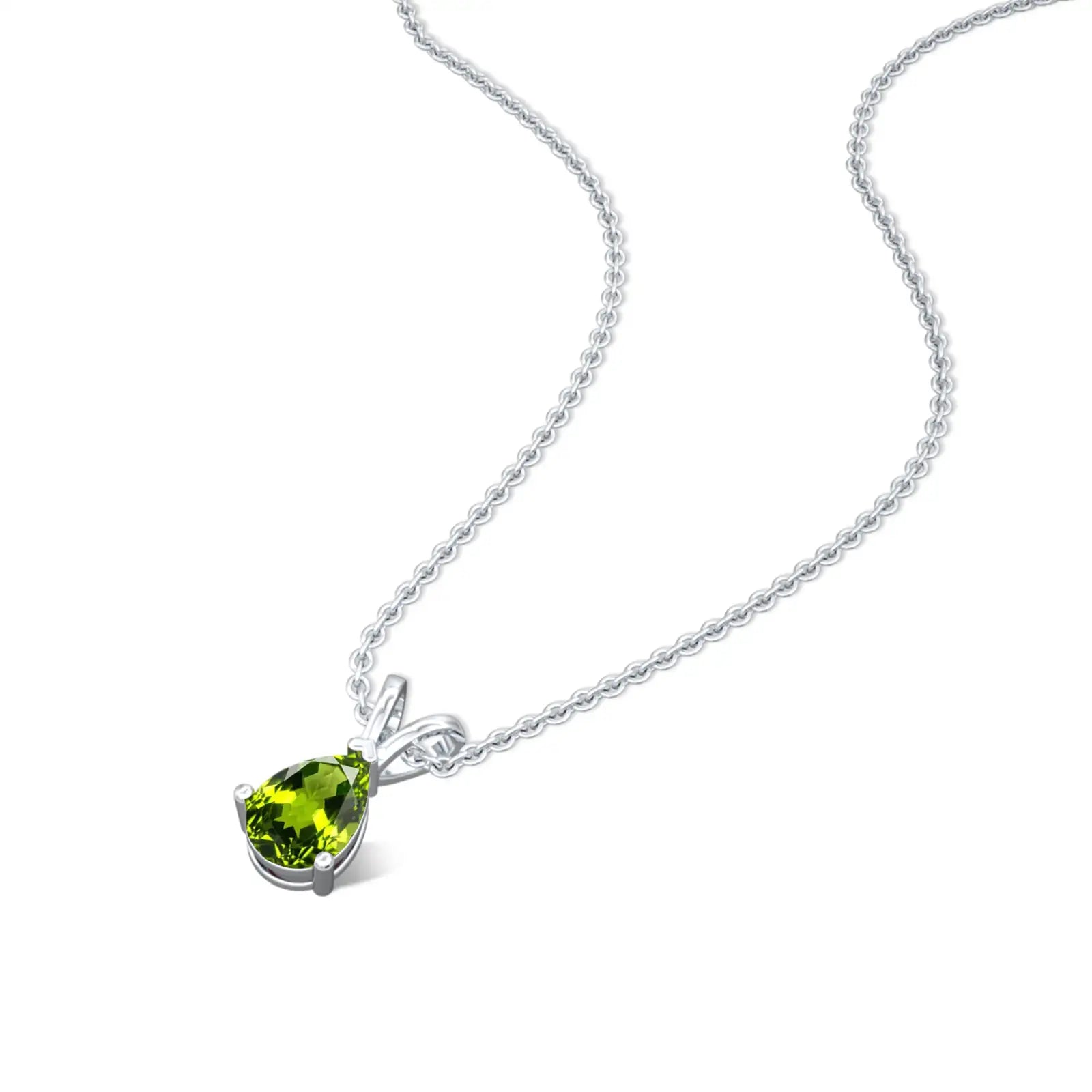 Trendy august birthstone classic peridot drop pendant