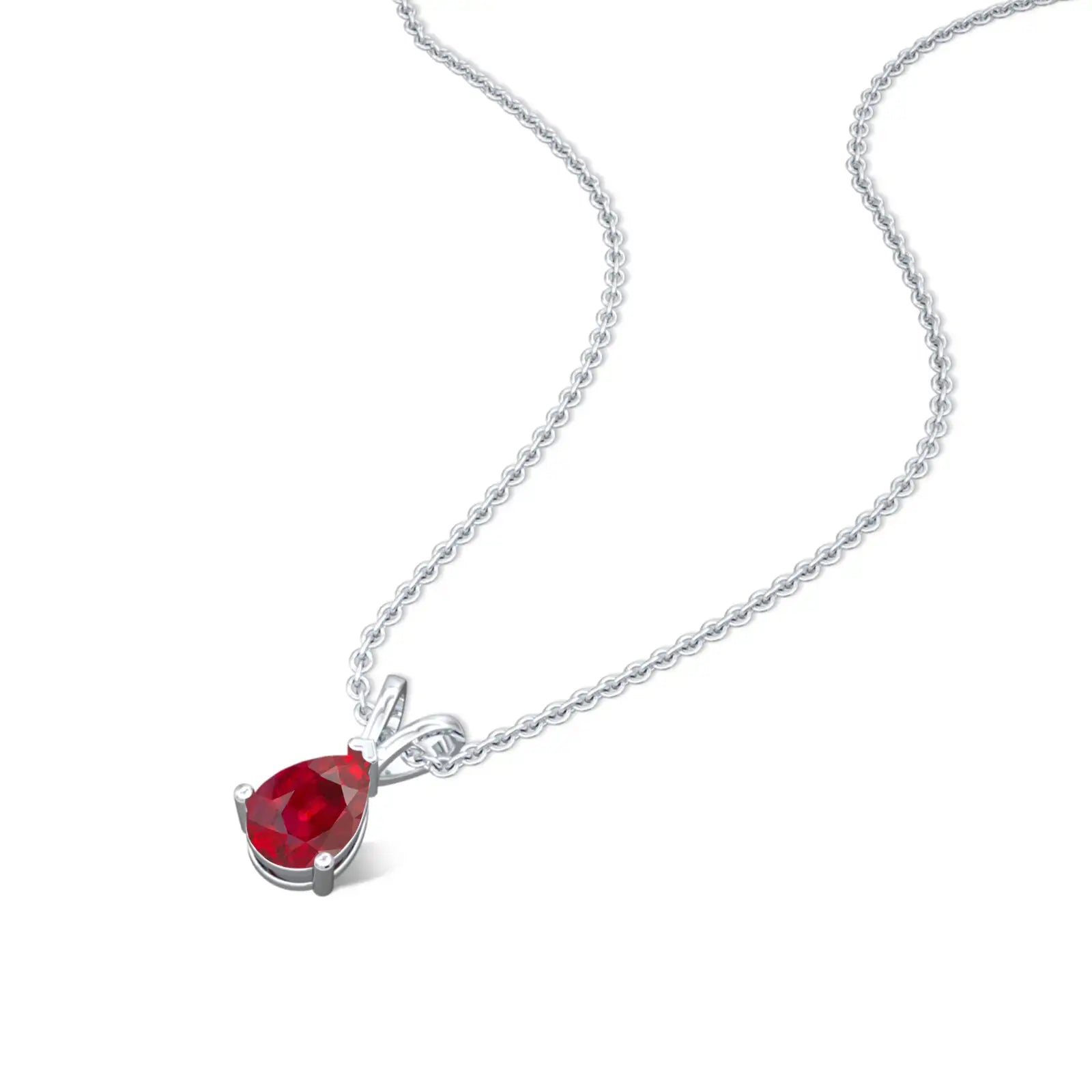 Trendy july birthstone classic opaque ruby drop pendant