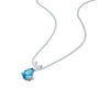 Trendy white gold march birthstone classic swiss blue topaz drop pendant
