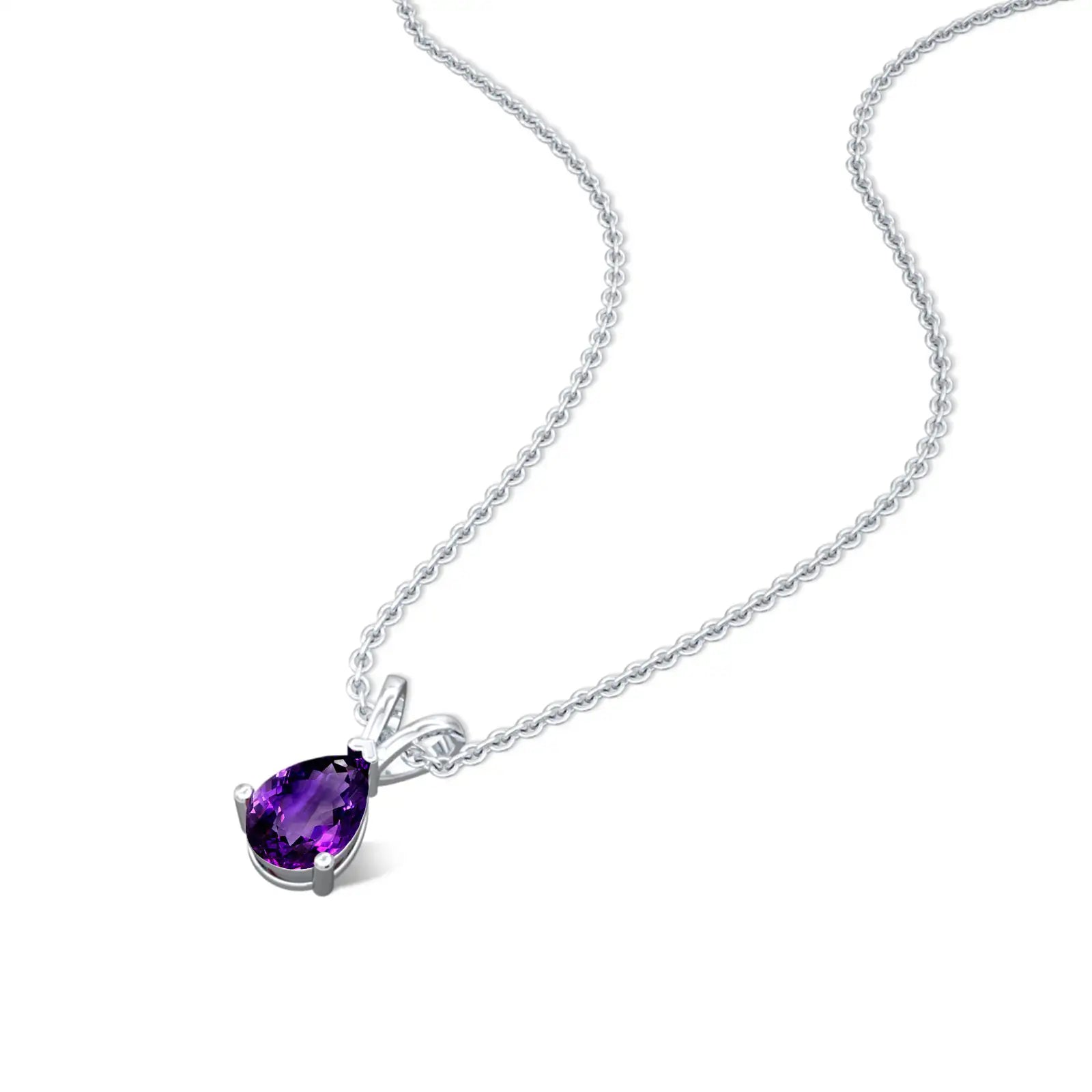 Trendy february birthstone classic amethyst drop pendant