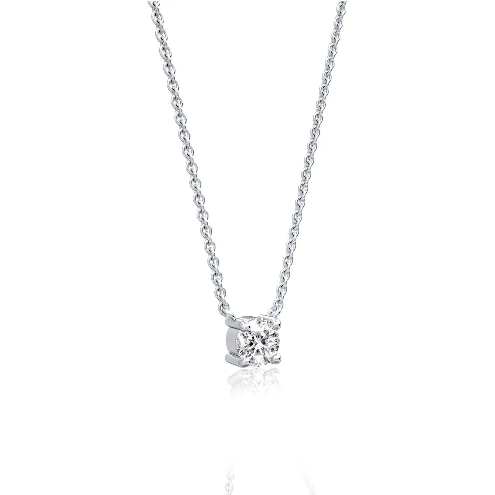 Latest 0.25 Ct four prong solitaire diamond necklace