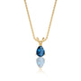 Yellow gold september birthstone classic london blue topaz drop pendant