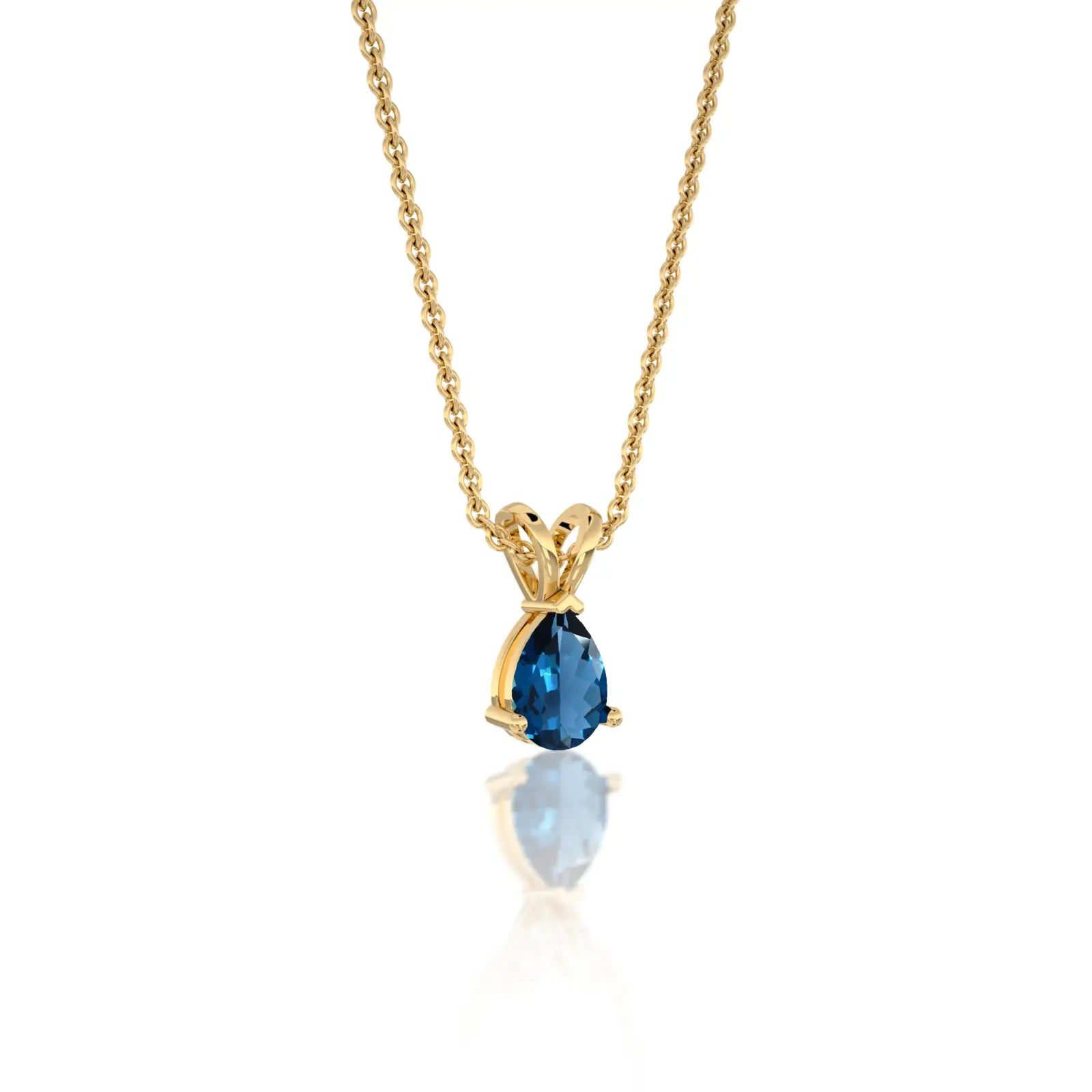 September birthstone classic london blue topaz drop pendant