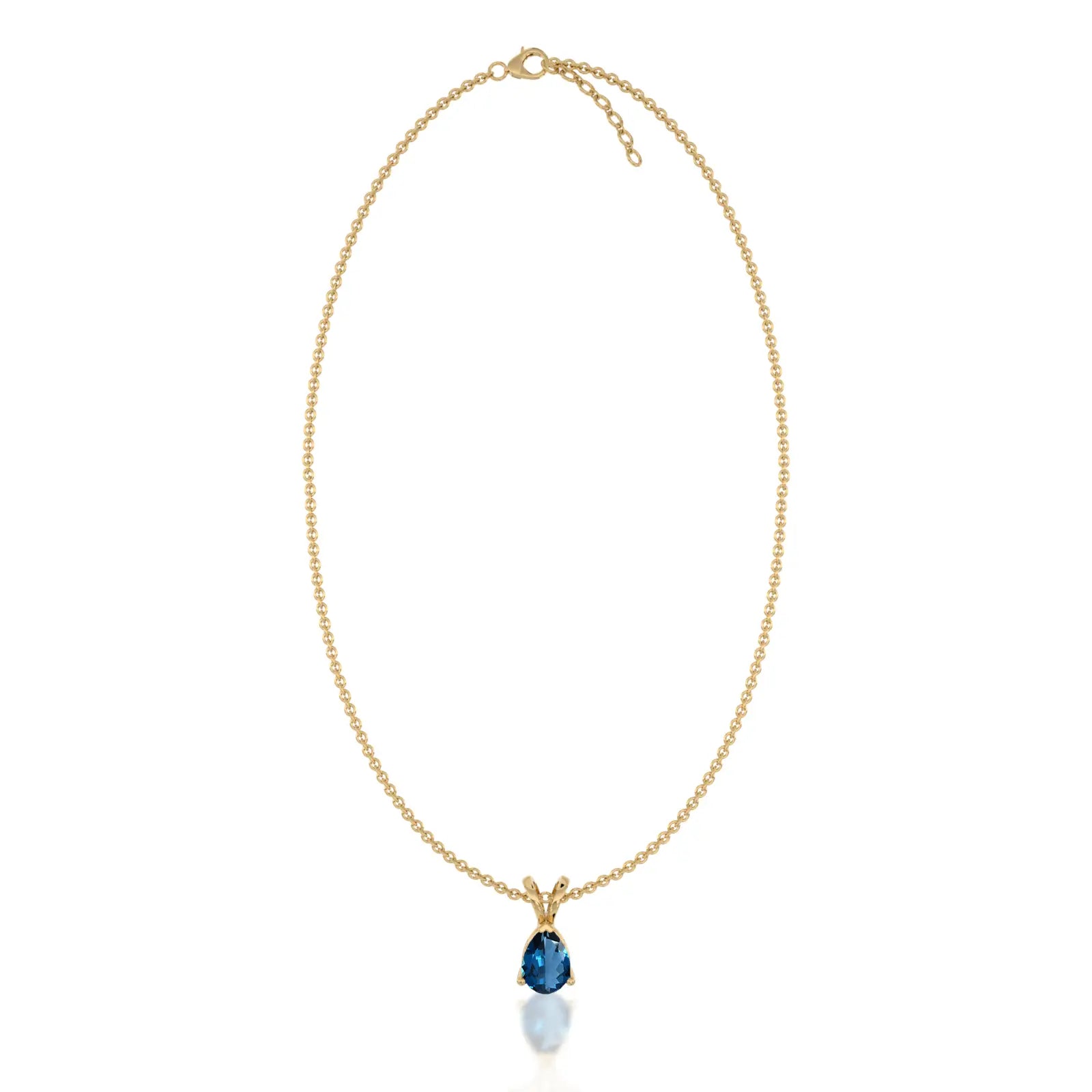 September birthstone classic london blue topaz drop pendant for office wear 