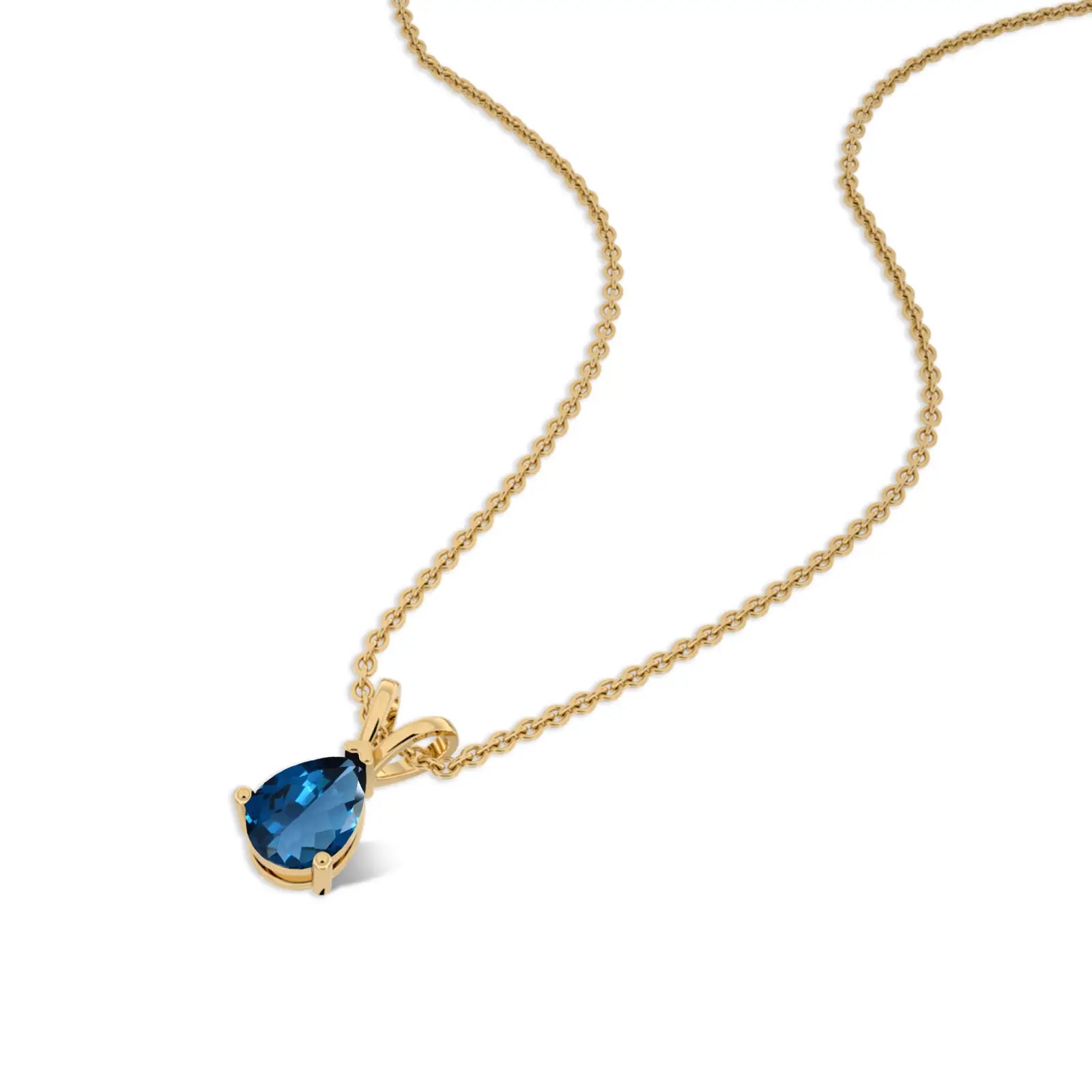 September birthstone classic london blue topaz drop pendant for women