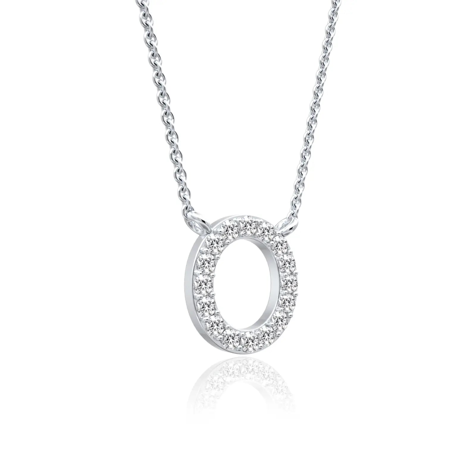 O alphabet diamond necklace for office wear