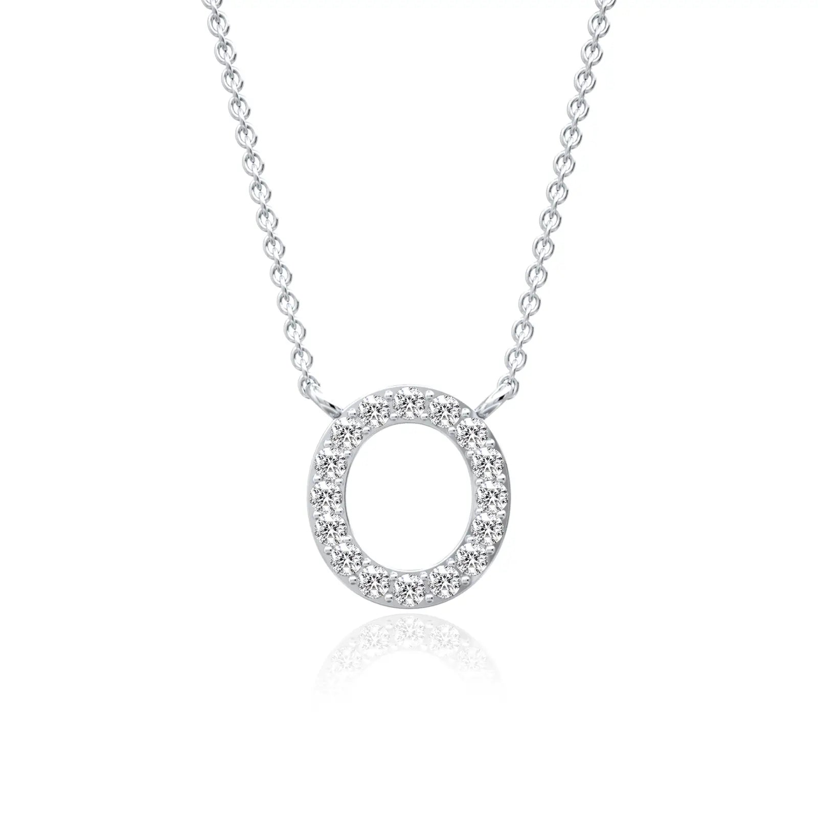 Beautiful diamond o alphabet diamond necklace