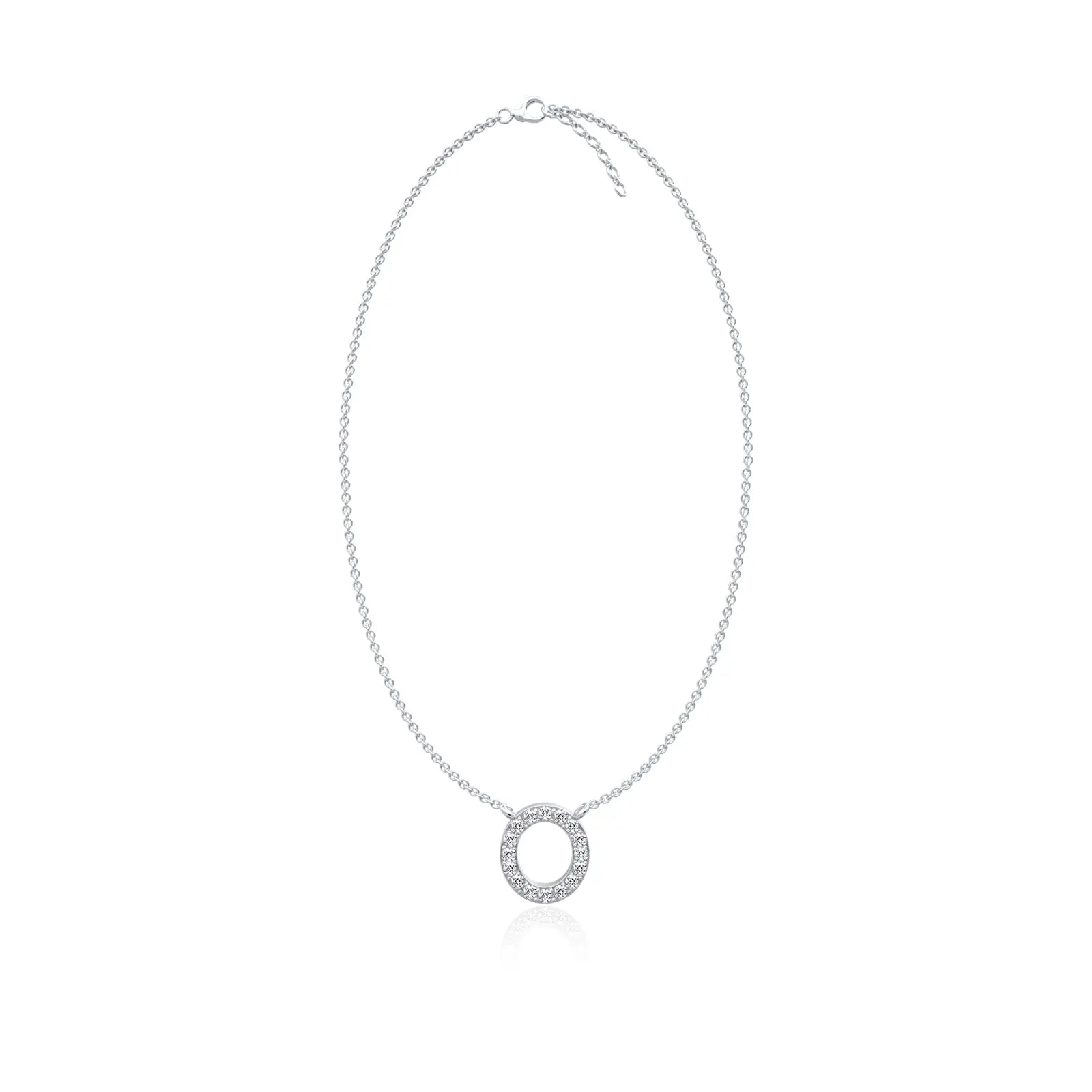 Elegant o alphabet diamond necklace 