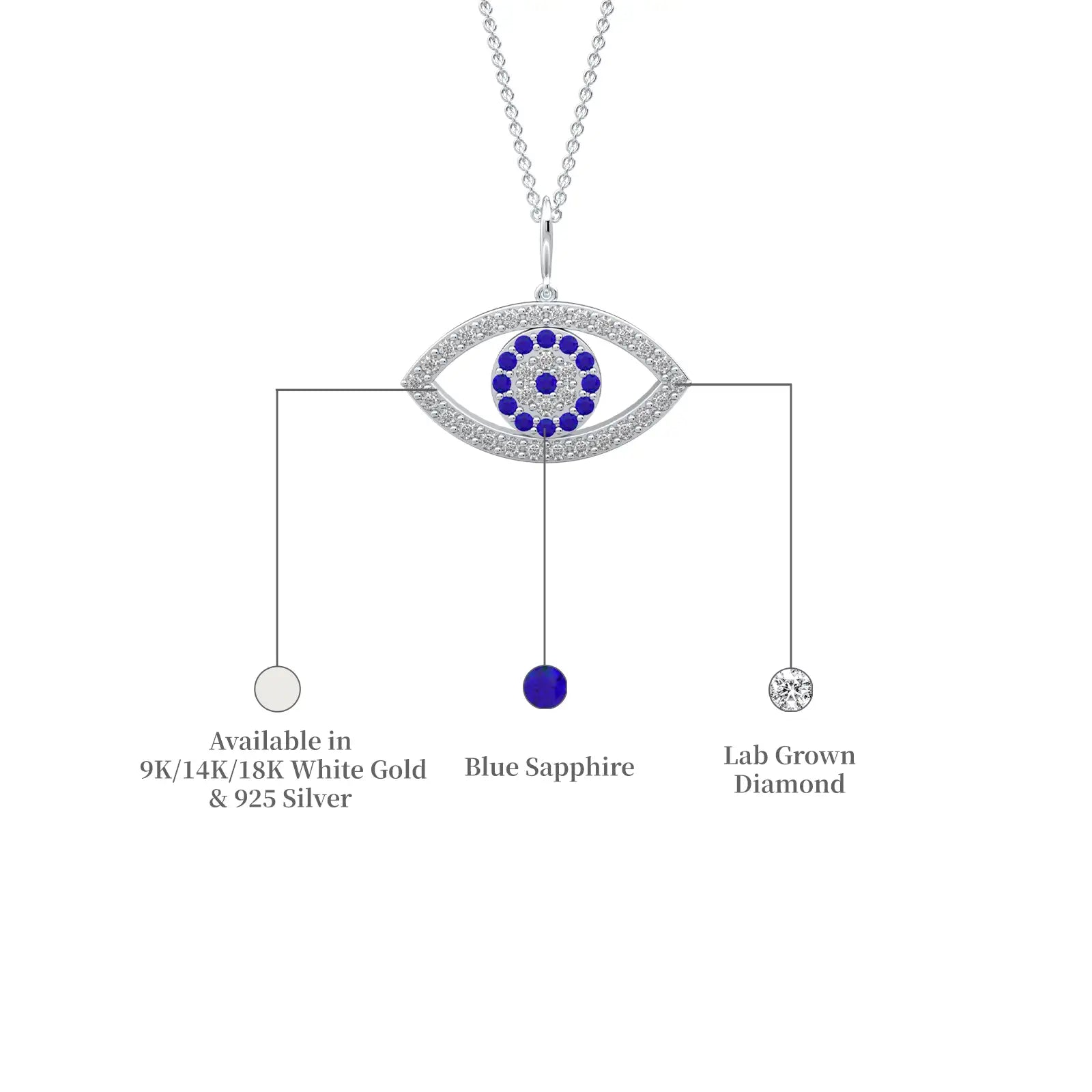 Descriptive image of guardian eye diamond pendant 