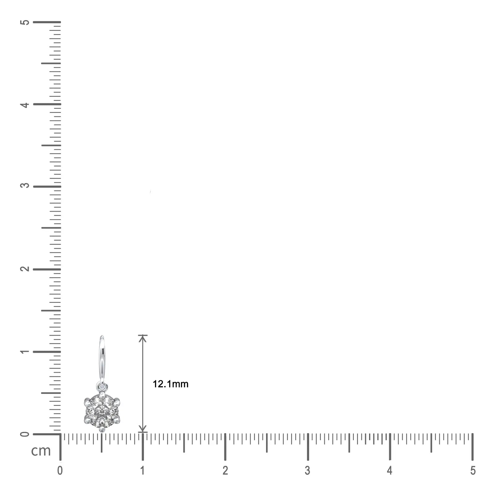 Dimension details of 0.25 ct classic solitaire diamond pendant