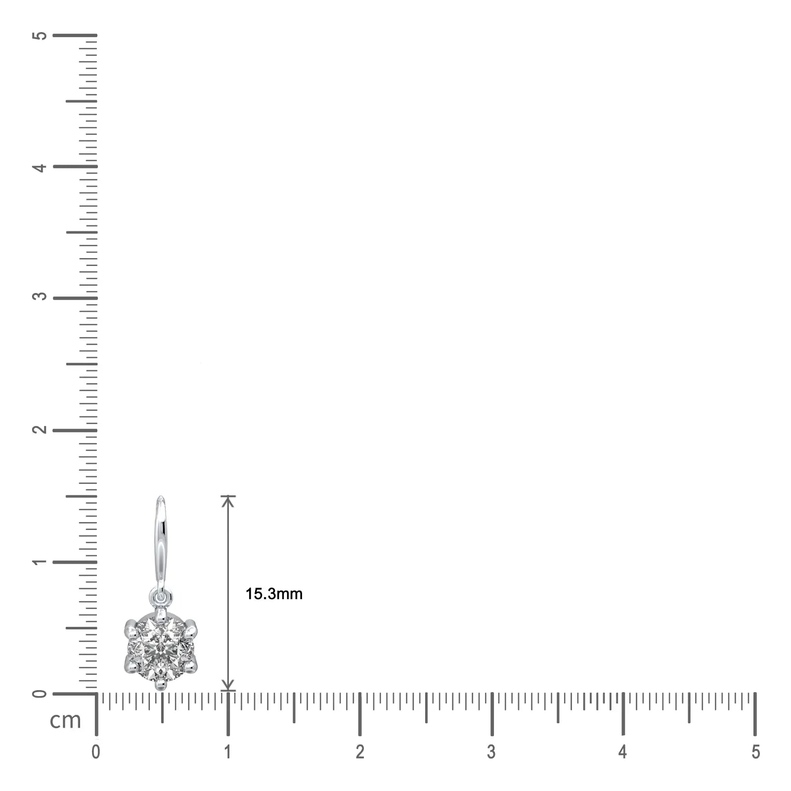 Dimension details of 0.50 ct classic solitaire diamond pendant