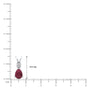 White gold scale image of january birthstone pear shaped garnet and diamond pendant