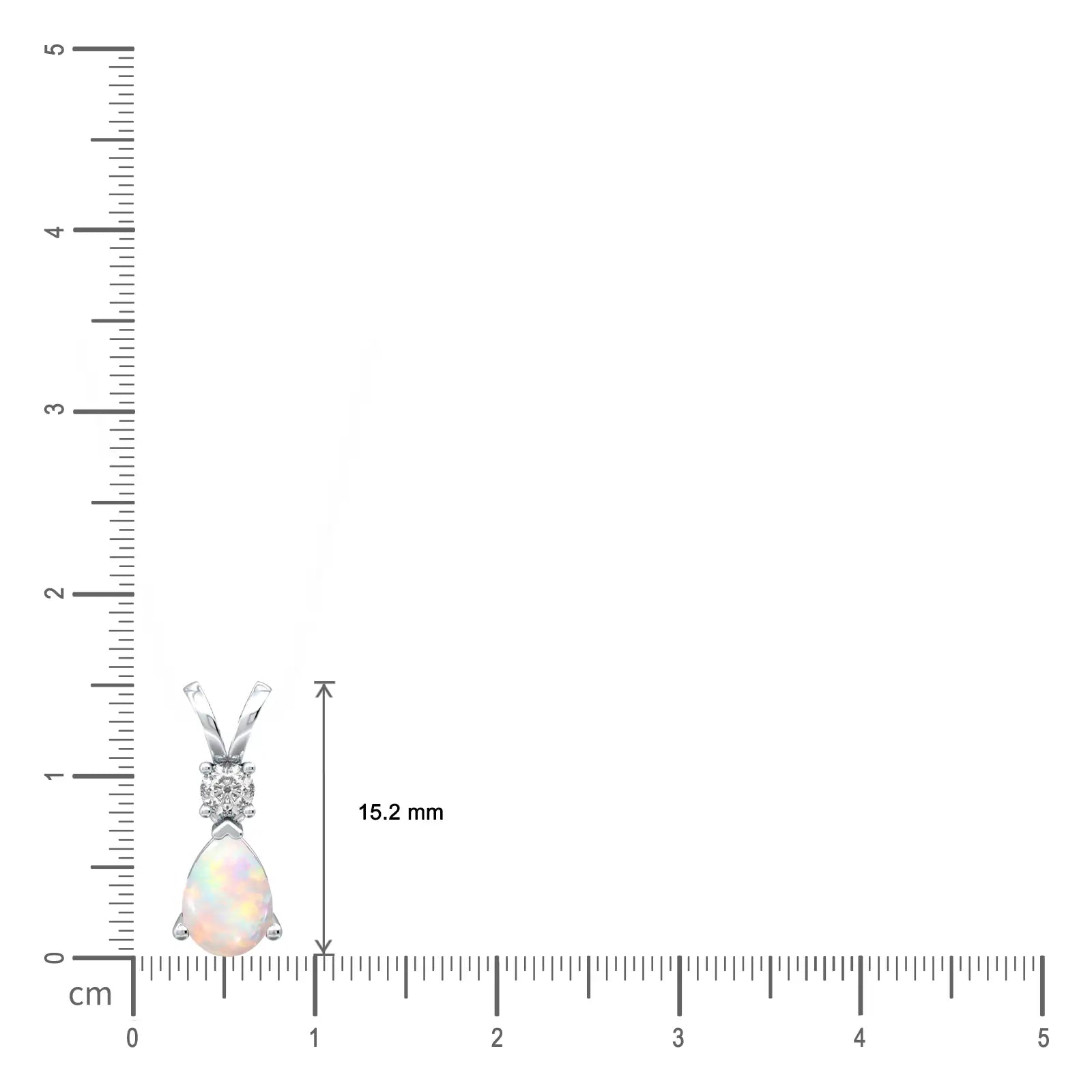 White gold scale image of october birthstone pear-shaped opal and diamond pendant 