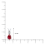White gold scale image of july birthstone pear-shaped opaque ruby and diamond pendant