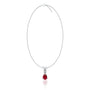 Timeless july birthstone pear-shaped opaque ruby and diamond pendant
