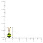 Yellow gold image of scale image of august birthstone pear-shaped peridot and diamond pendant