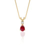 July birthstone pear-shaped opaque ruby and diamond pendant wear your strength