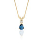 The modern classic september birthstone pear-shaped london blue topaz and diamond pendant