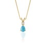 Oceanic spark december birthstone pear-shaped turquoise and diamond pendant
