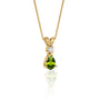 August birthstone pear-shaped peridot and diamond pendant crafted with care