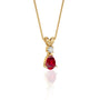 Scarlet sophisticated july birthstone pear-shaped opaque ruby and diamond pendant