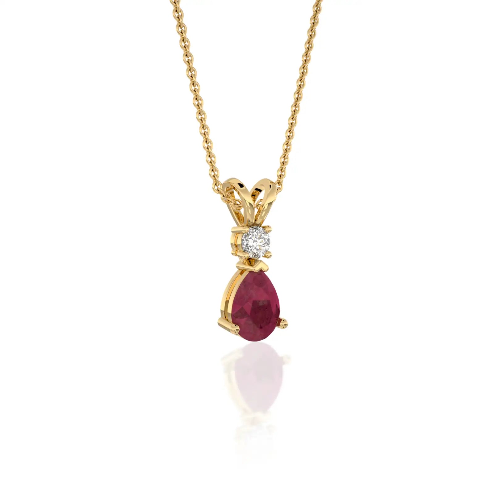 January birthstone pear shaped garnet and diamond pendant fo women