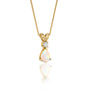 Simply sophisticated october birthstone pear-shaped opal and diamond pendant