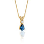 Purely september birthstone pear-shaped london blue topaz and diamond pendant