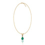 May birthstone pear shaped green agate and diamond pendant for women