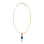 September birthstone pear-shaped london blue topaz and diamond pendant a unique shade of september