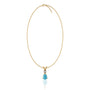 Yellow gold fortune march birthstone pear shaped swiss blue topaz and diamond pendant 
