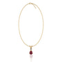 Unique january birthstone pear shaped garnet and diamond pendant