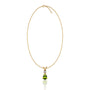 August birthstone pear-shaped peridot and diamond pendant where elegance meets meaning