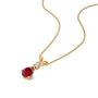 The regal ruby july birthstone pear-shaped opaque ruby and diamond pendant